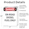 Signmission Portrait On Road Diesel Fuel Only Danger Sign, Aluminum, 7in W x 10in L, 2PK OS-2PACK-DS-A-710-V-1127 - alternate 6